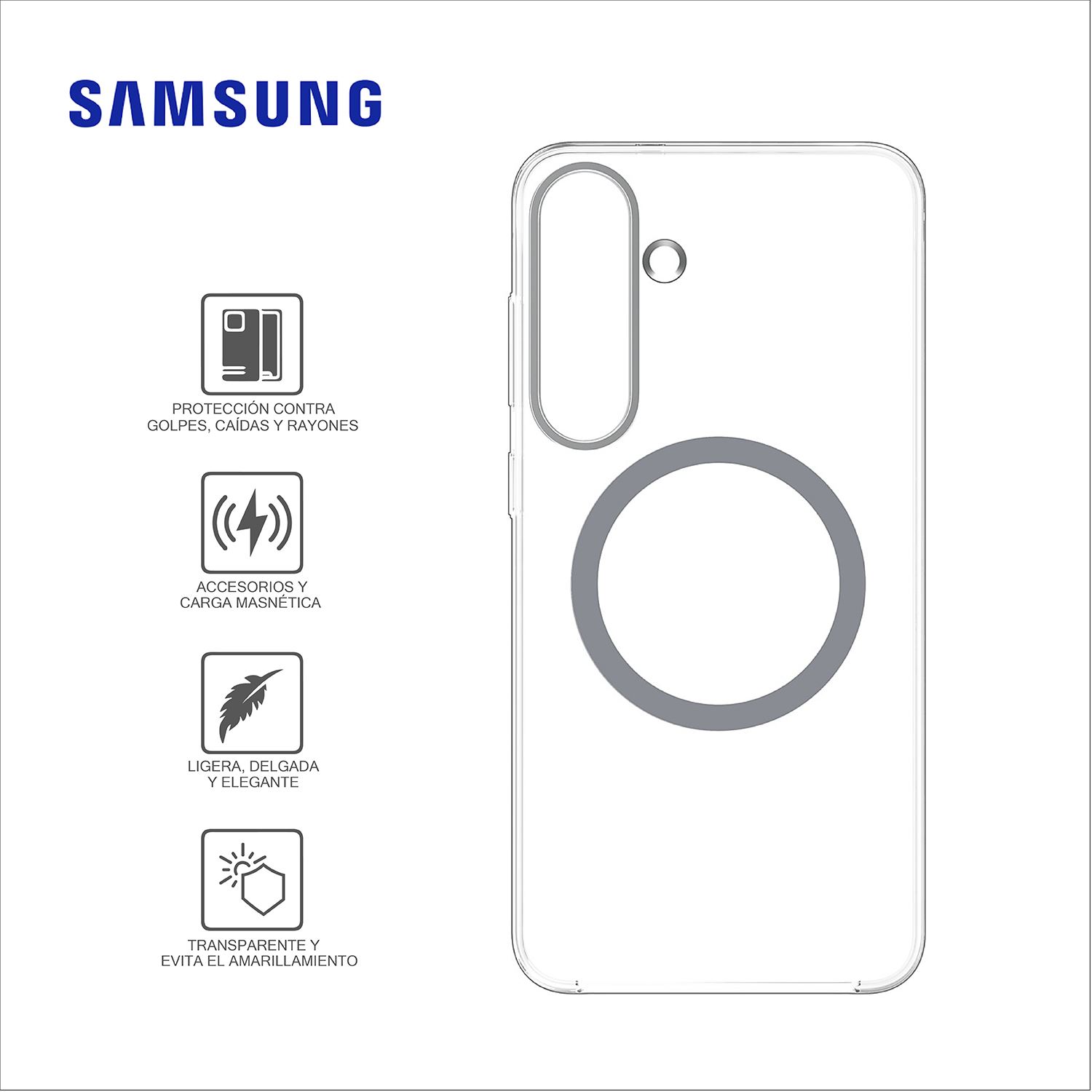 Case Samsung Clear Magnet Gp-Ffs936Ycatw Para El Galaxy S25 Plus Transparente